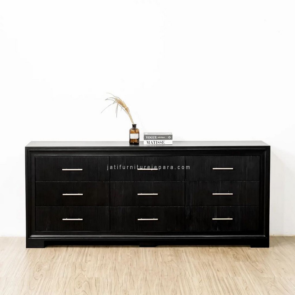 Buffet 9 Laci Modern Minimalis Kayu Jati JFJ-BUFF 08 (1) Buffet 9 Laci Modern Minimalis Kayu Jati JFJ-BUFF 08 - Image 1