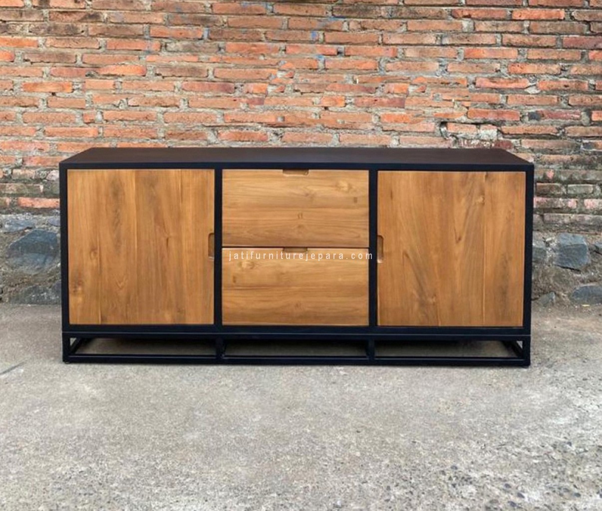 Buffet Industrial Kayu Jati Kombinasi Besi JFJ-BUFF 01 (1) Buffet Industrial Kayu Jati Kombinasi Besi JFJ-BUFF 01 - Image 1