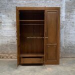 Lemari Pakaian 3 Pintu Natural Minimalis Kayu Jati JFJ-LMPK 05 - Image 2