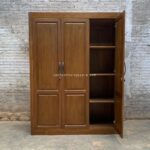 Lemari Pakaian 3 Pintu Natural Minimalis Kayu Jati JFJ-LMPK 05 - Image 3