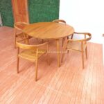 Set Kursi Makan Meja Bundar Minimalis Jati JFJ-SKMM 04