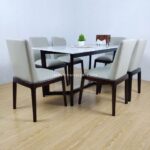 Set Meja Makan Top Marmer Minimalis Jati Jepara JFJ-SKMM 03 - Image 2