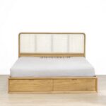 Tempat Tidur Laci Minimalis Kayu Jati Kombinasi Rotan JFJ-TTDR 04 - Image 3