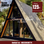 Jual Rumah Segitiga Kayu Jati Minimalis Modern Harga Terjangkau