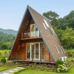 Rumah Segitiga Kayu Jati Minimalis Modern Produksi Jepara
