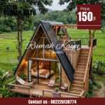 Rumah Segitiga Glamping Kayu Jati Desain Minimalis Elegan
