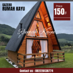 Rumah Kayu Segitiga Minimalis Modern Kayu Jati