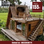 Rumah Segitiga Minimalis Modern Kayu Jati Pilihan
