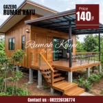 Rumah Kayu Minimalis Modern Kayu Jati Bisa Bongkar Pasang