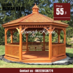 Gazebo Kayu Jati Minimalis Modern Harga Langsung Pengrajin