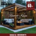 Jual Gazebo Taman Kayu Jati Modern Minimalis Desain Elegan