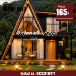 Jual Rumah Kayu A-Frame Segitiga Rooftop Modern Custom