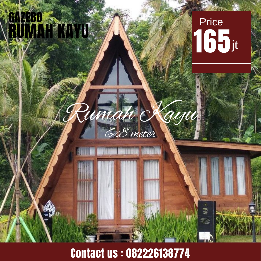 Abu Abu Inspirasi Desain Moderen Furniture Instagram Post (61) Rumah Kayu Segitiga A-Frame Kayu Jati - Image 1