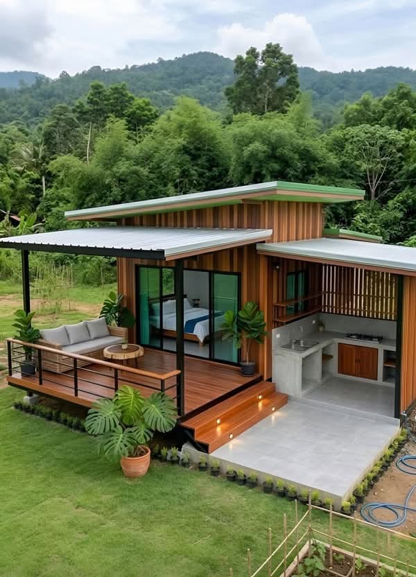 rumah kayu minimalis Rumah Kayu Minimalis Modern Kayu Jati Jepara - Image 1