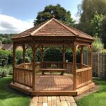 Gazebo Kayu Minimalis Jati – Elegan, Kokoh & Estetik