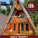 Rumah Segitiga Kayu Jati A-Frame Desain Modern