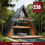 Rumah Kayu A-Frame Segitiga – Cocok untuk Villa & Glamping