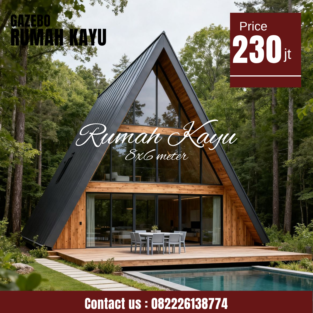 Abu Abu Inspirasi Desain Moderen Furniture Instagram Post (88) Rumah Kayu A-Frame Segitiga – Cocok untuk Villa & Glamping - Image 1
