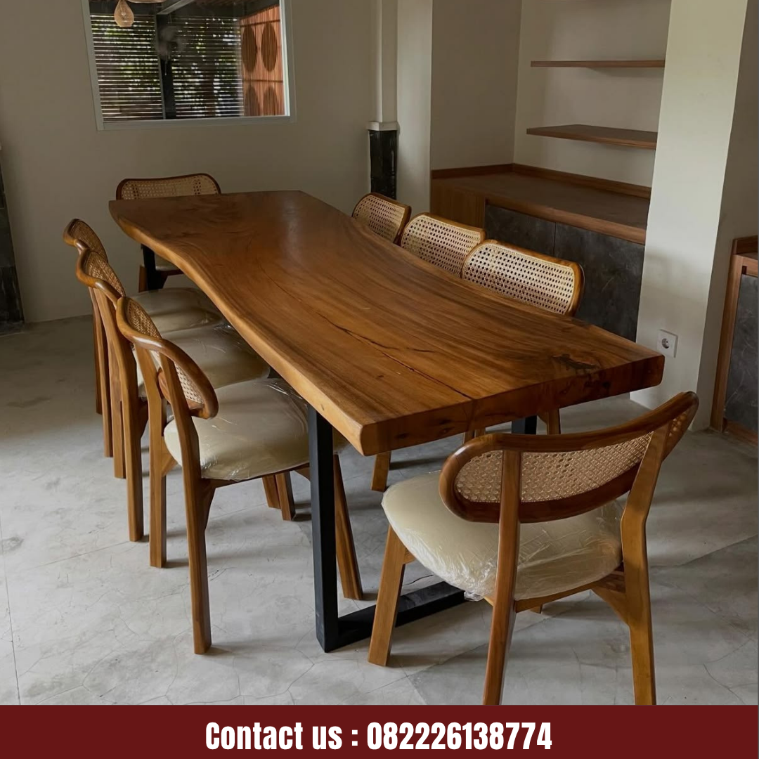 Abu Abu Inspirasi Desain Moderen Furniture Instagram Post (94) Set Meja Makan Kayu Jati Solid 6 Kursi Rotan - Image 1