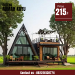 Rumah Kayu A-Frame 2 Lantai dengan Rooftop
