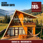 Jual Rumah Kayu Model A-Frame Minimalis Modern