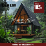 Rumah Segitiga Kayu Jati Minimalis Modern Wooden A-Frame House